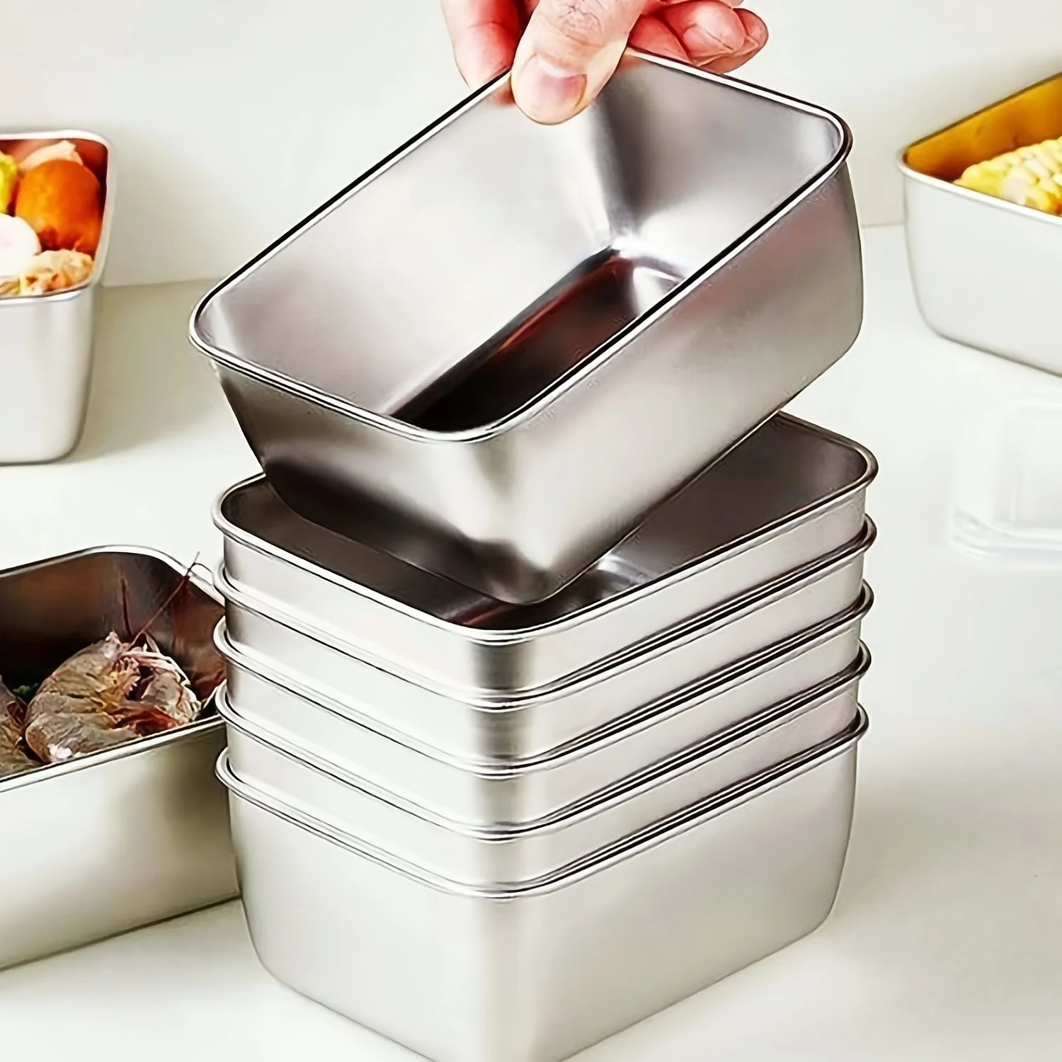 Food Storage In Stainless Steel - Ensemble de contenants alimentaires en acier
