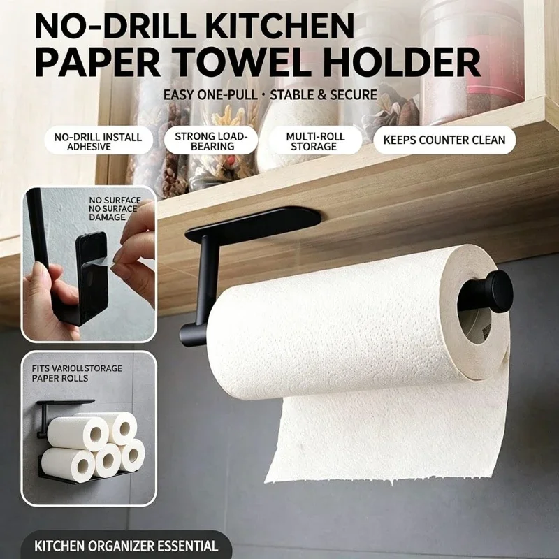 Food Storage Shelving - Porte-rouleau de papier, porte-serviettes, étagère suspendue,